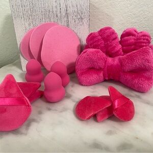 Pink Makeup Sponge and Hair Accessory Set - Beauty Blender / Headband